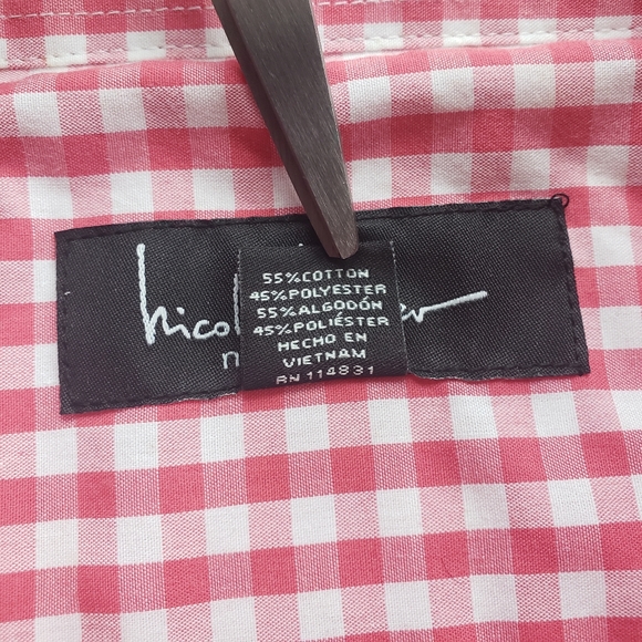 NICOLE MILLER Men's Short Sleeve Salmon Shirt - Picture 6 of 6